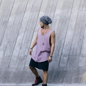 Organic Cotton Sleeveless Shirt: Asymmetric Yoga Tank Top