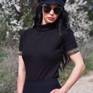 Black Women Top Spring Polo Blouse Extravagant