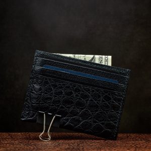Black Alligator Card Holder Leather Wallet For 6