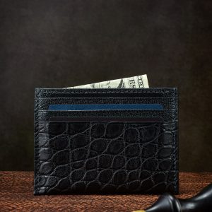 Black Alligator Card Holder Leather Wallet For 6