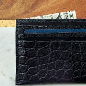 Black Alligator Card Holder Leather Wallet For 6