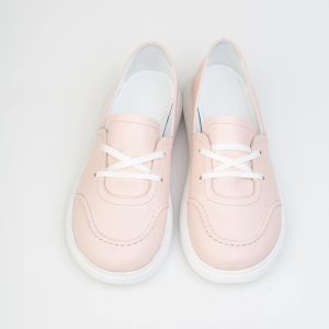 Pink Lace Up Trainers For Woman Soft Sole
