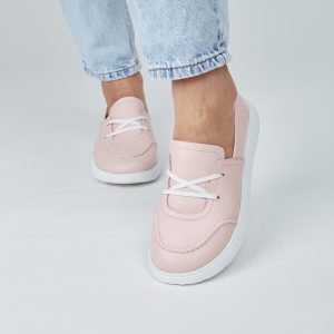 Pink Lace Up Trainers For Woman Soft Sole