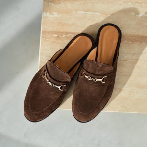 Classic Mules From Suede Leather Stylish Slip On